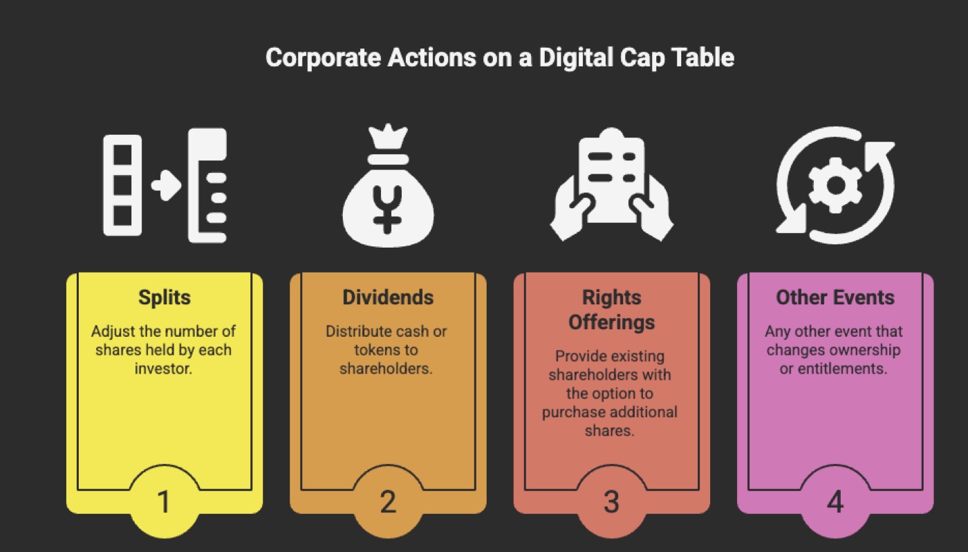 Corporate actions on the register